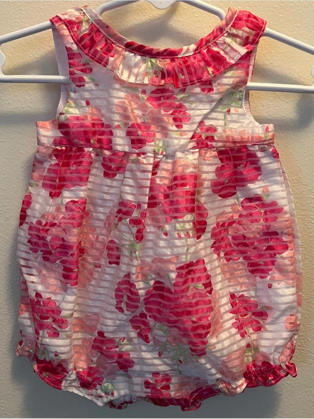 Gymboree Pink Floral Bubble Romper 0-3 months